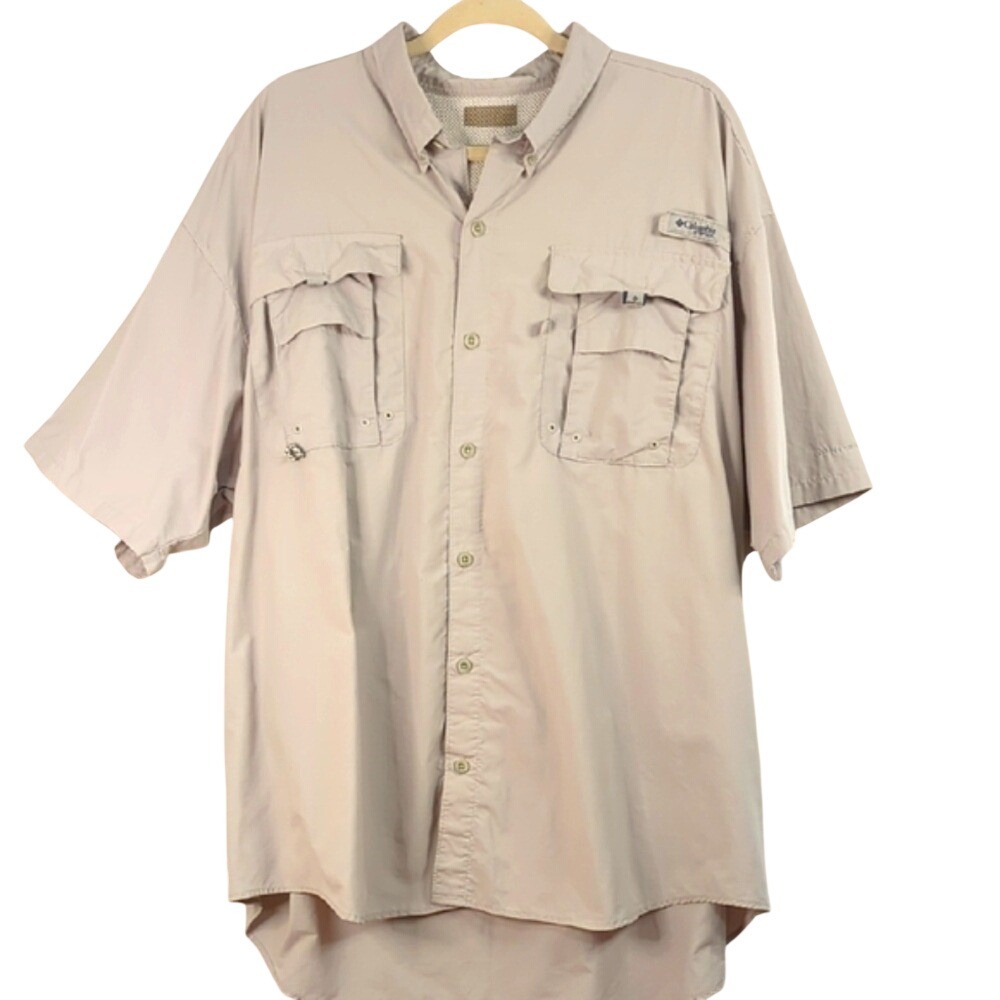 Columbia PFG Shirt Men's 3XL Grey Casual Fishing Mesh Vented‎ Outdoors Gorpcore